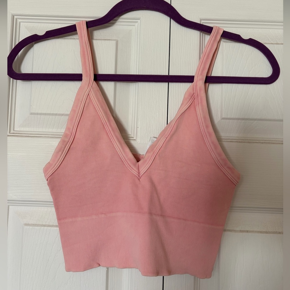 Nikibiki Blush Ribbed V-Neck Crop Top